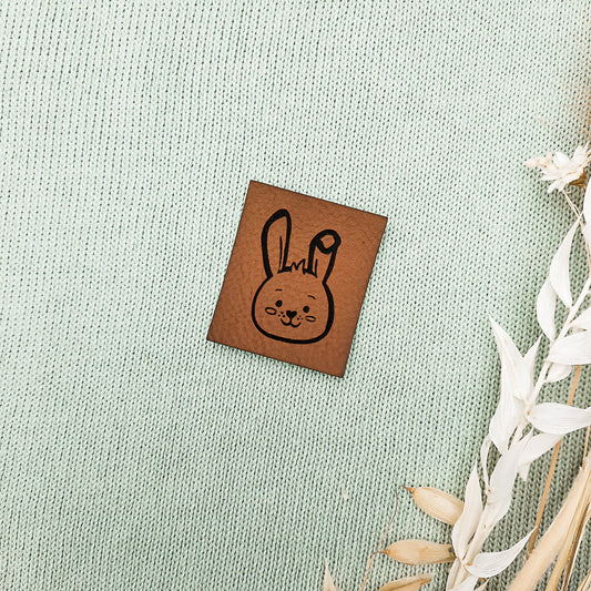 Label aus Kunstleder "Häschen"