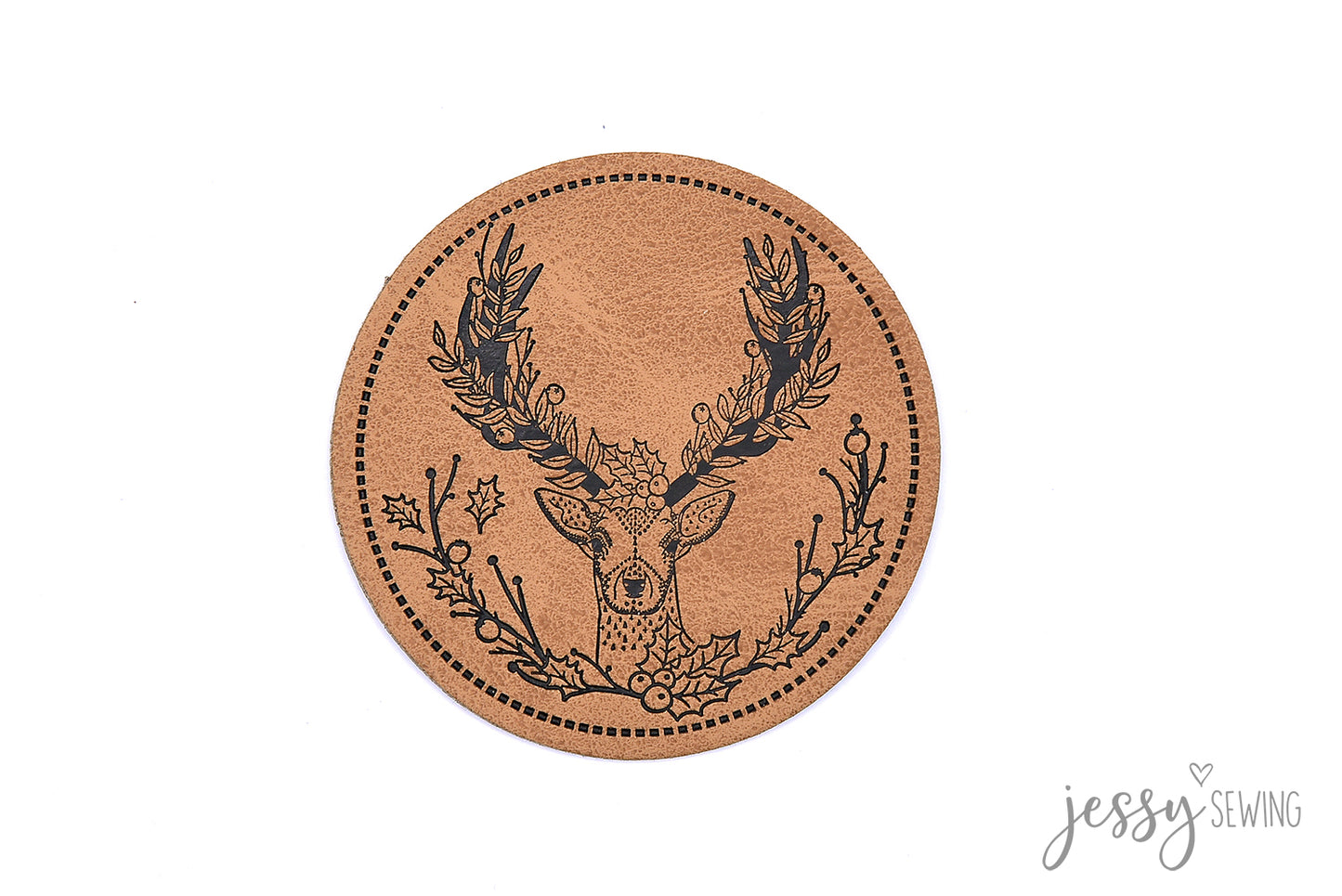 Label aus Kunstleder "Hirsch"