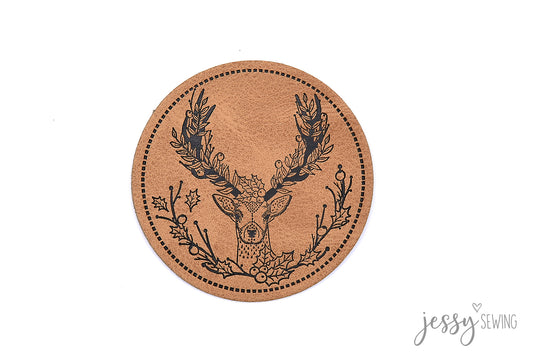 Label aus Kunstleder "Hirsch"