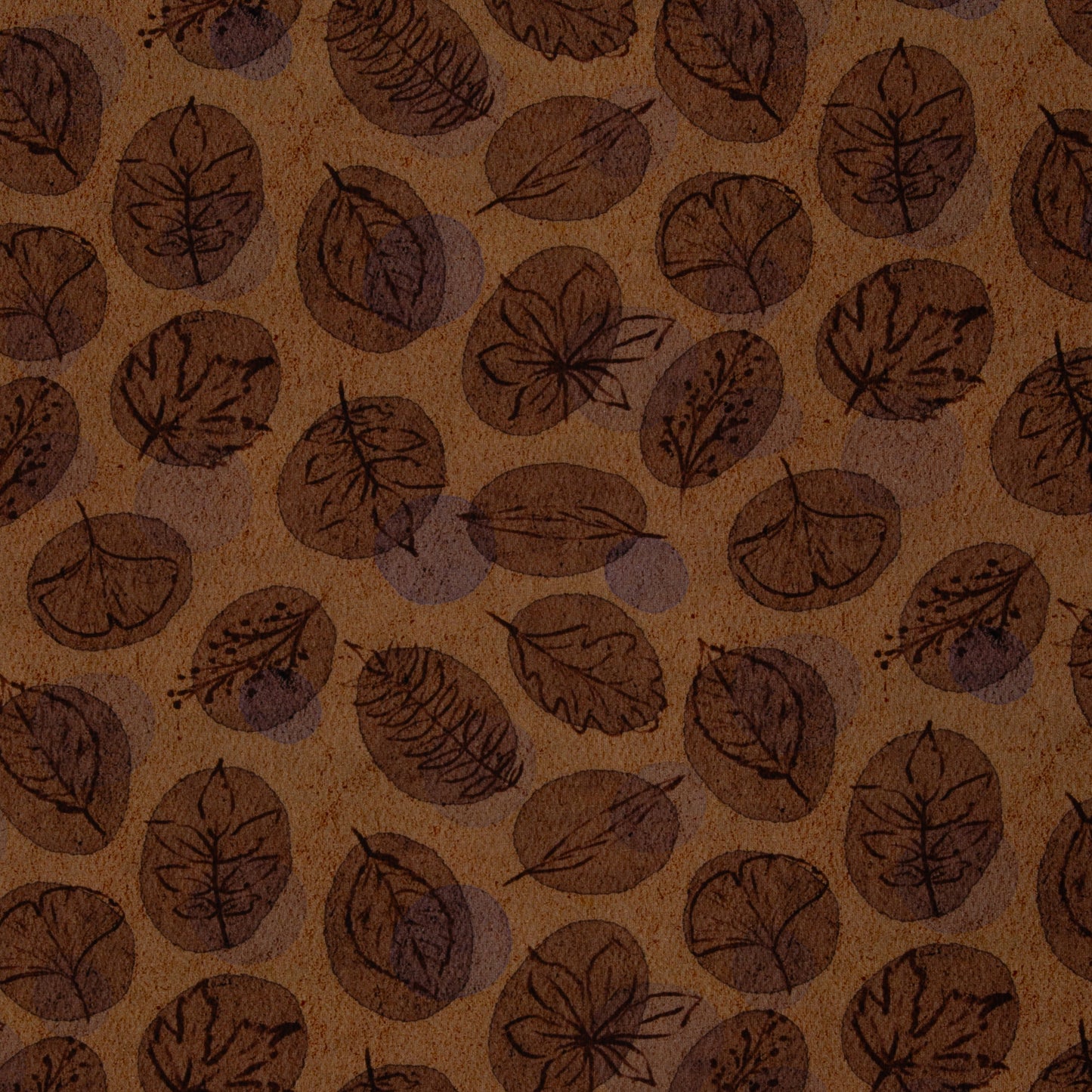 French Terry "Autumn Leaves & Dots" rost