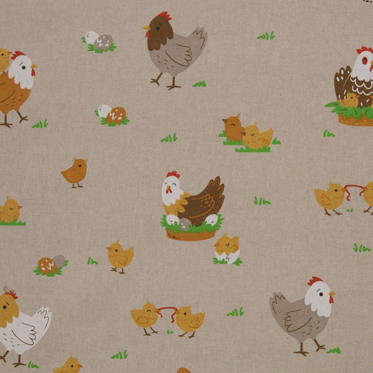 Dekostoff "Huhn und Küken"