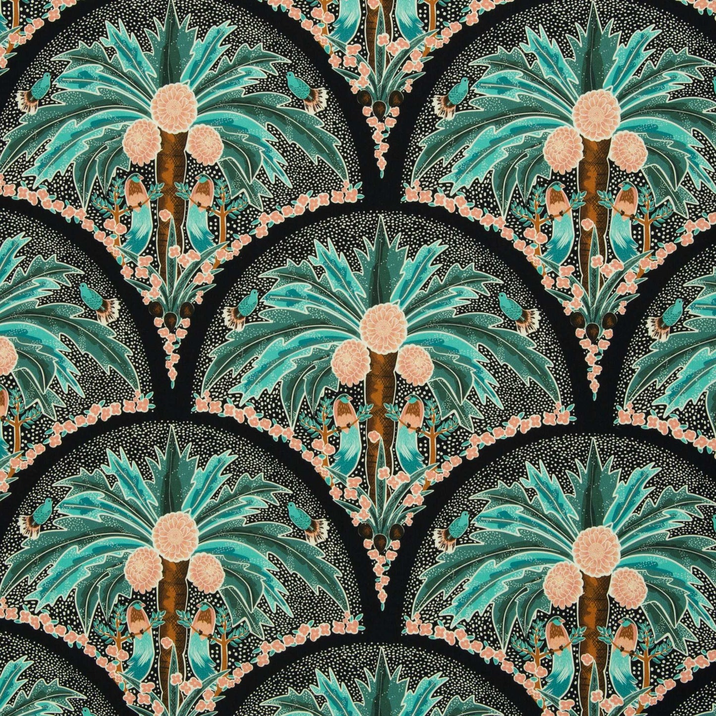Webware Baumwolle "Palmera petrol" by Bienvenido Colorido