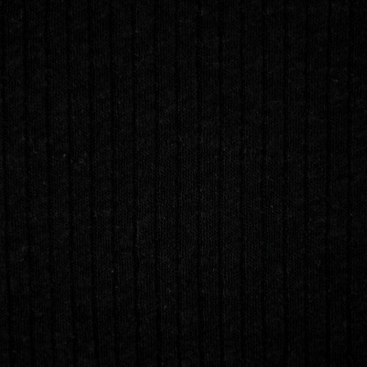 Rippstrick aus Baumwoll-Leinen-Mix schwarz