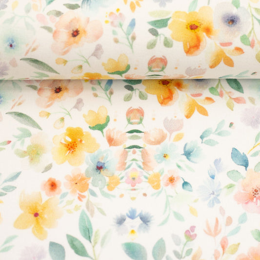 Jersey "Frühlingsblumen Aquarell"