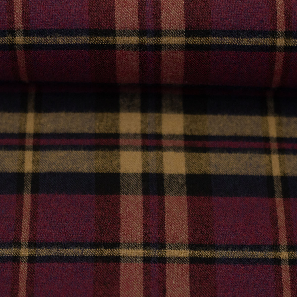 Flanell "Maverick" bordeaux/ocker