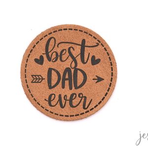 Label aus Kunstleder "BEST DAD EVER"