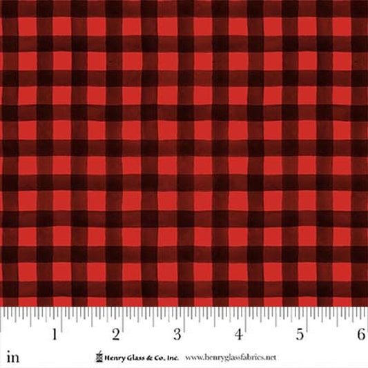 Patchwork Baumwolle "Pincone Ridge Lodge" Karo rot/schwarz