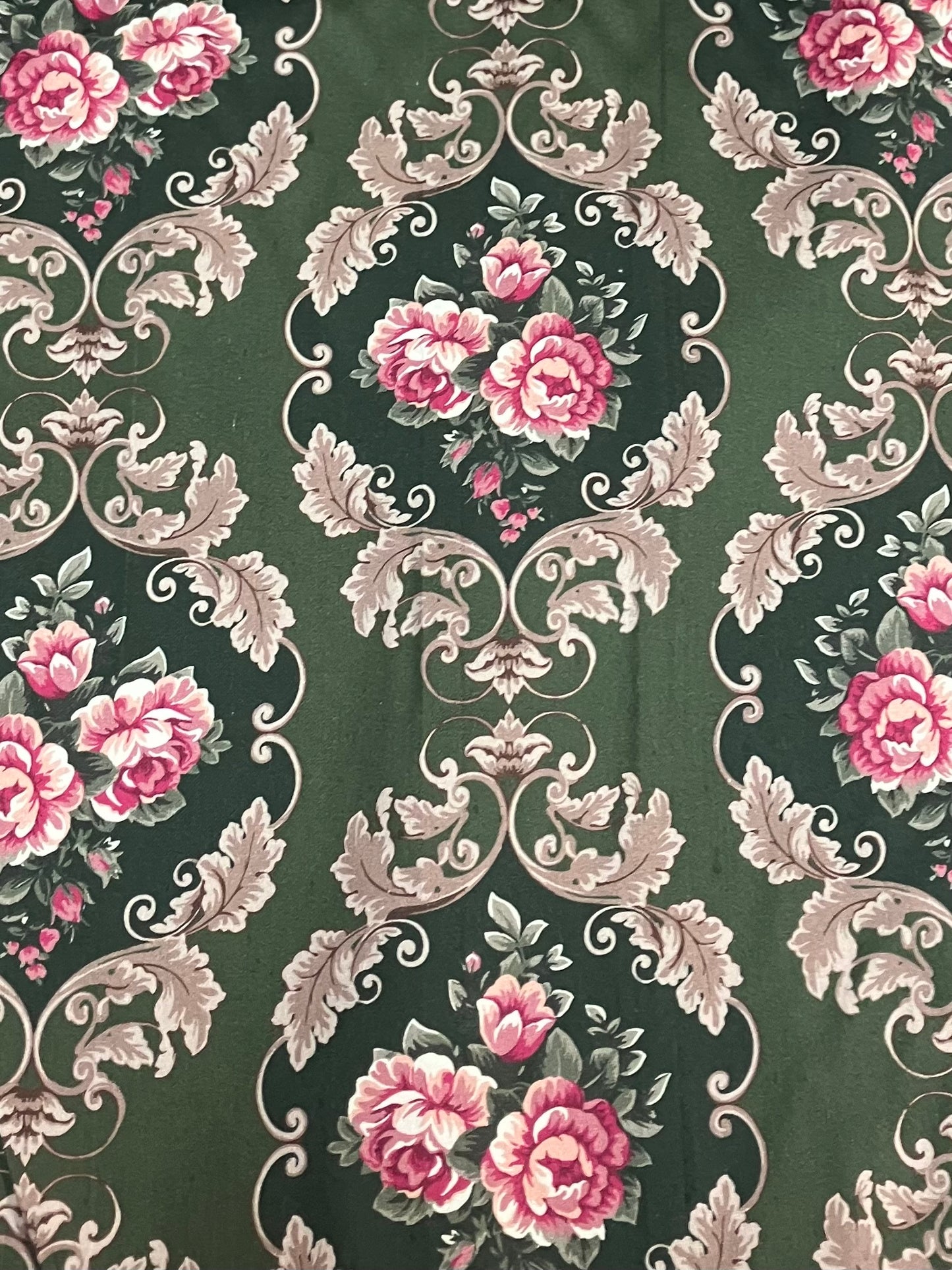 Baumwollsatin "Rose" grün