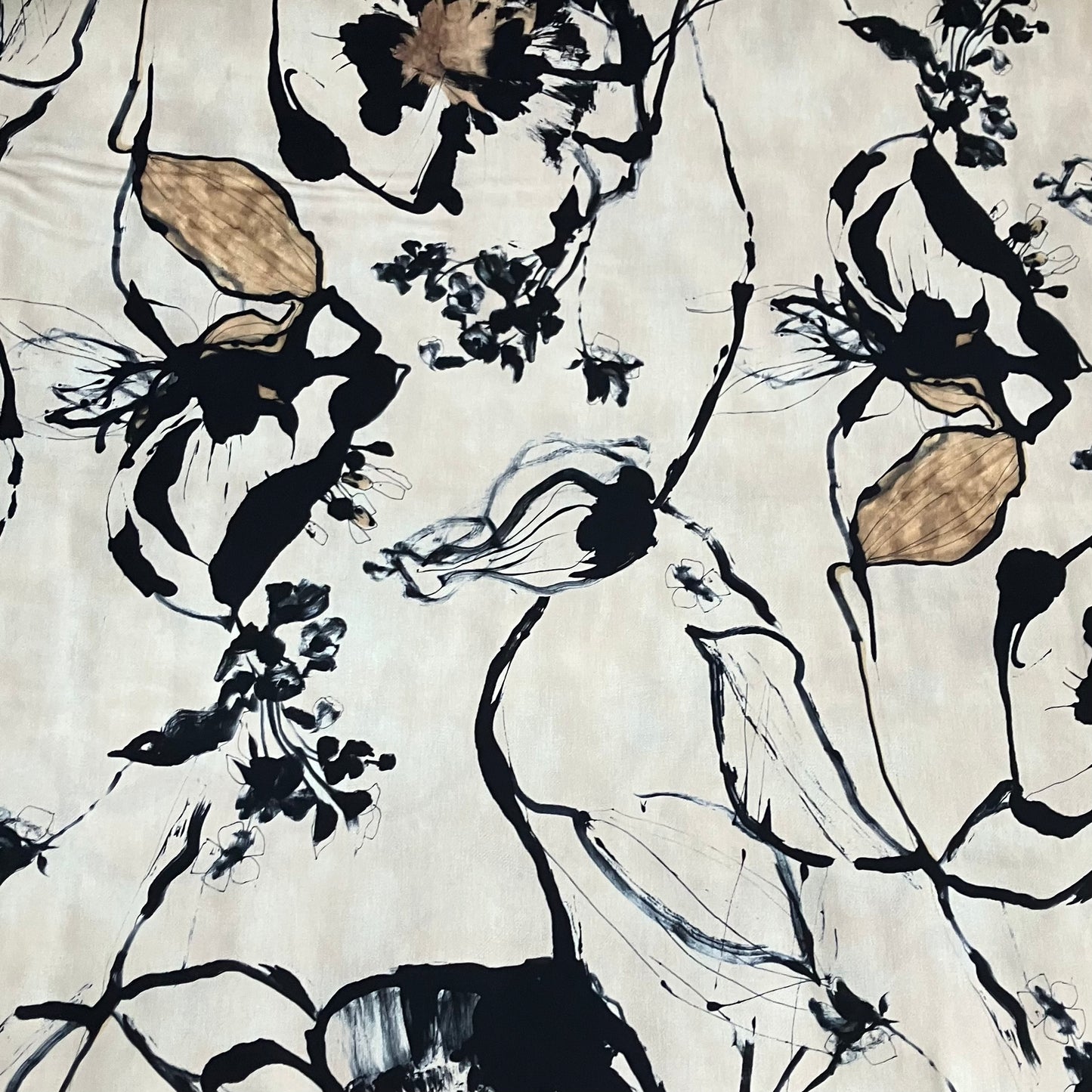 Baumwoll Stretch-Twill "Florales Muster"
