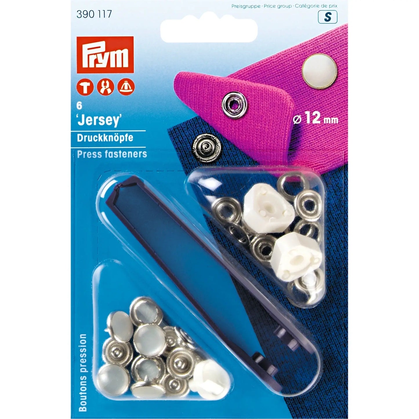 PRYM Jersey Druckknöpfe 12mm "perlmutt"