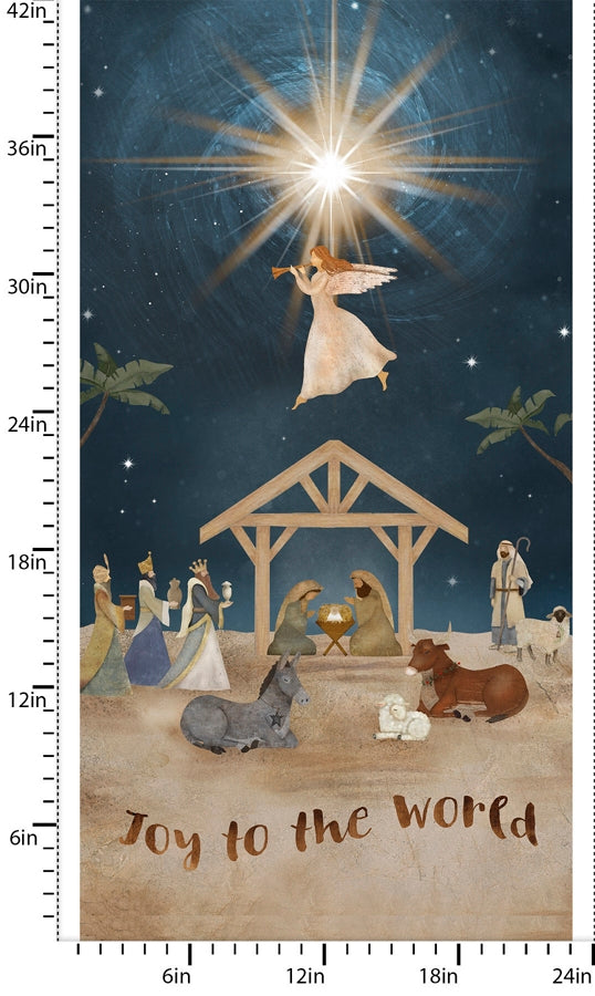 3 Wishes Patchwork Baumwolle "O' Holy Night" XL Paneel Krippe