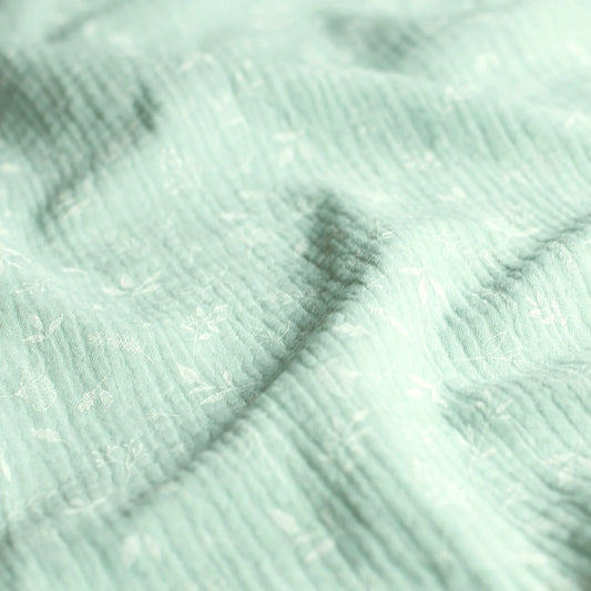 Musselin "Miniblätter" mint