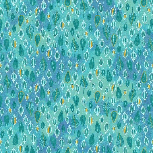 Patchwork Baumwolle metallic "Trickle" turquoise