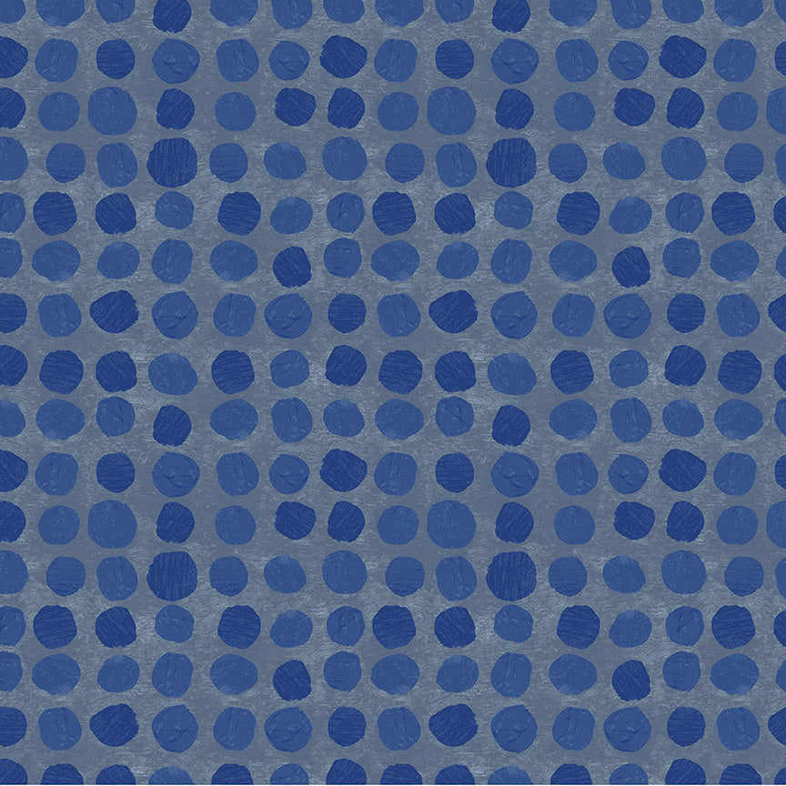 Windham Fabrics "Polka Dots Cobalt" Patchwork Baumwolle
