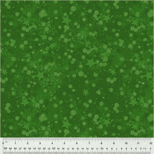 Patchwork Baumwolle "Meowy Christmas" - Sterne grün