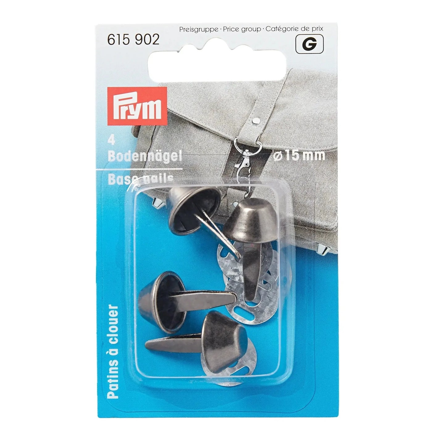PRYM Bodennägel f. Taschen, altsilber