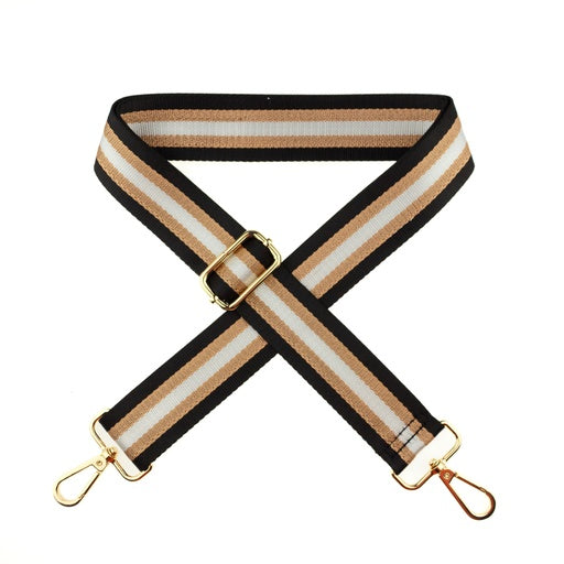 Design-Gurtband "Streifen schwarz-gold metallic"