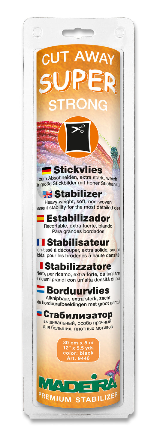 Stickvlies Madeira "Cut Away" Super Strong schwarz