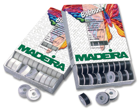 Madeira Bobbins - vorgespulter Unterfaden - Box 50 Stk.