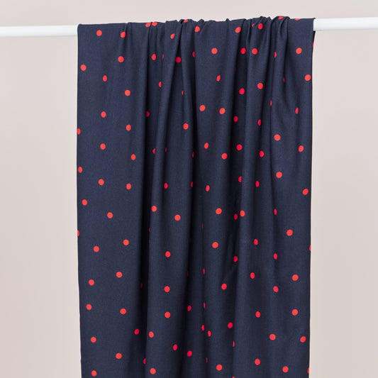 Ecovero Viskose Crepe "Jolly Dots" indigo night