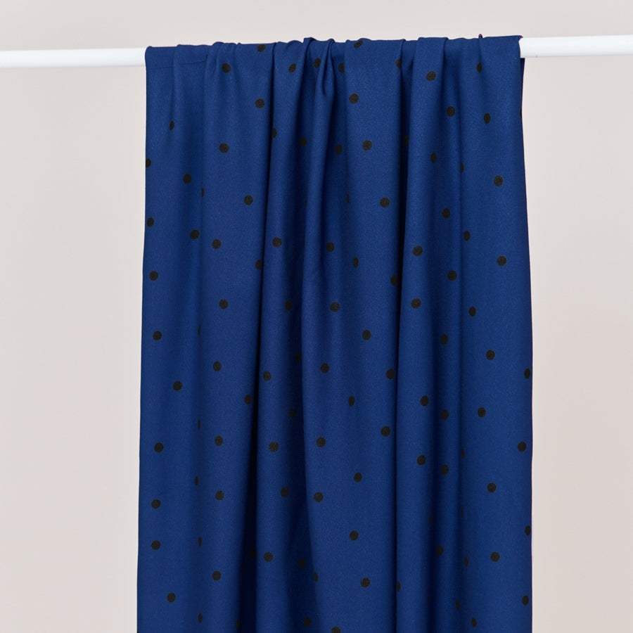 Ecovero Viskose Crepe "Jolly Dots" cobalt blue