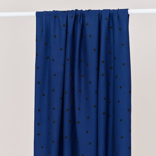 Ecovero Viskose Crepe "Jolly Dots" cobalt blue