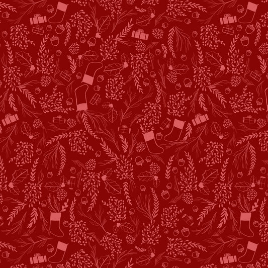 Patchwork Baumwolle "Glad Tidings We Bring" rot