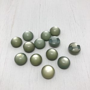 Blusenknopf Halbkugel, 13mm rauchblau-perla