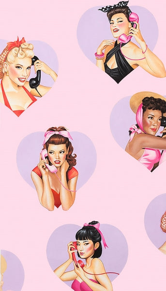 Baumwolle "DIAL L-O-V-E rosa" Alexander Henry