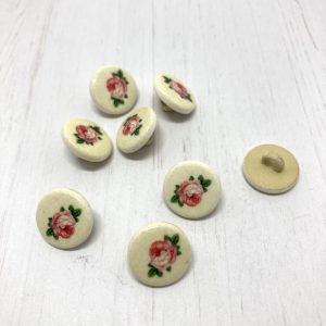 Dirndlknopf "gemalte Rose"