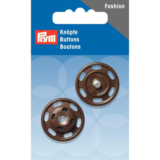 PRYM Annäh-Druckknopf,messing/braun, 25 mm
