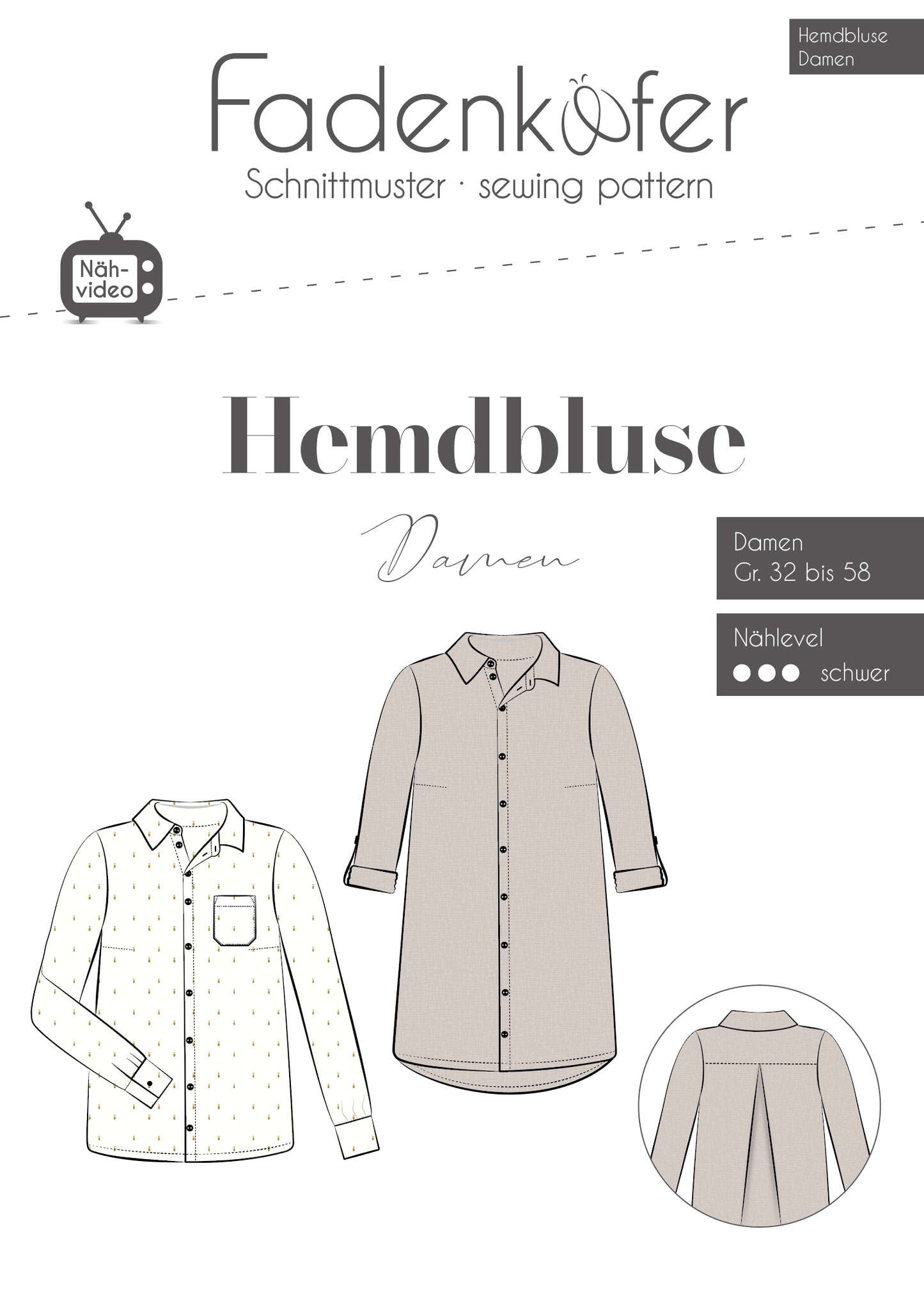 Fadenkäfer Papierschnitt "Hemdbluse" Damen