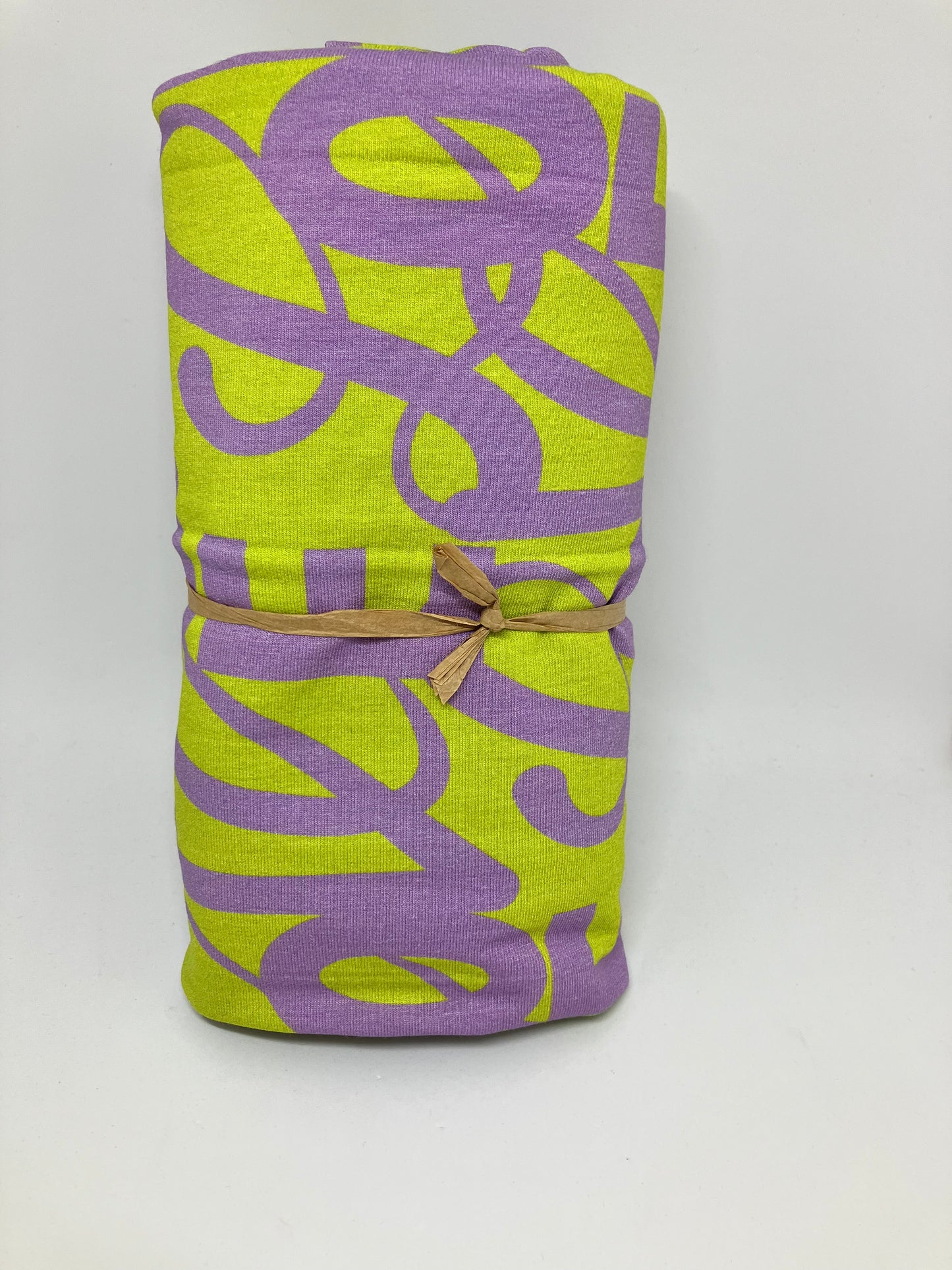 French Terry "Kibadoo Love Collection" flieder/kiwi - Stück 0,8m