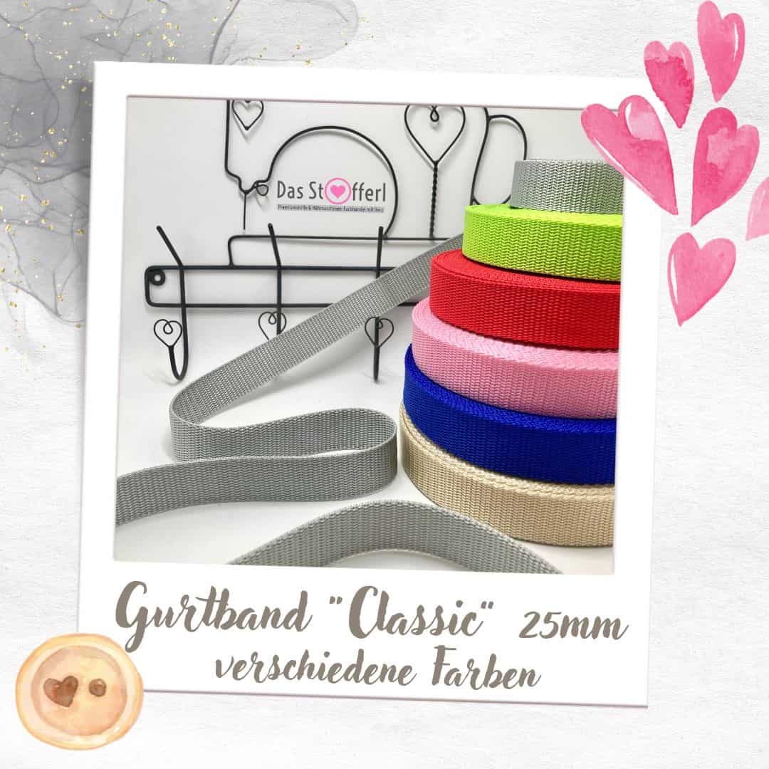 Gurtband "Classic" 25mm verschieden Farben