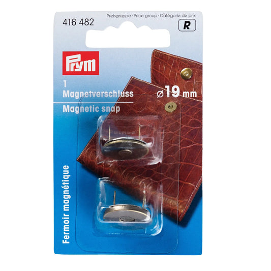 PRYM Magnetverschluss f. Taschen, altmessing, 19mm