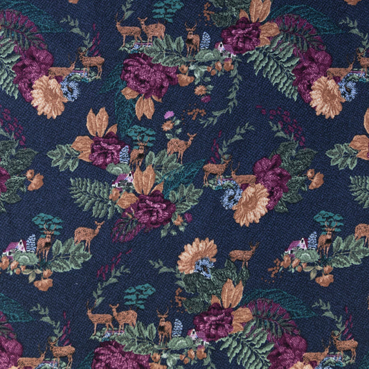 Gobelin Forest von C. Pauli, weicher Bio Kuschelsweat mit Waldmotiven in gestickter Optik