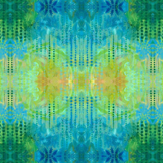 Patchwork Baumwolle "Garden Delight" blue Batik