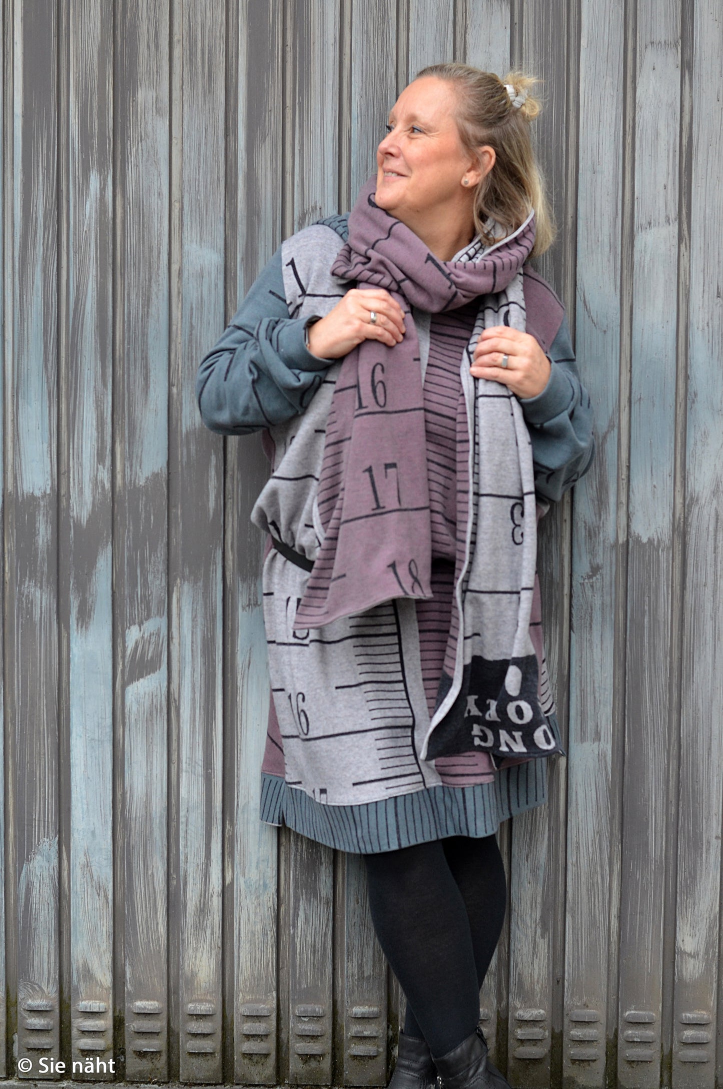 Jacquard Jersey Paneel "Long Story"