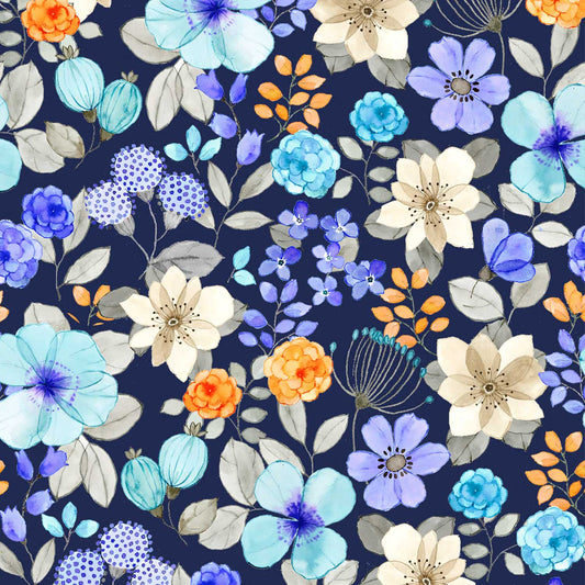 Popeline bedruckt "Hanami"