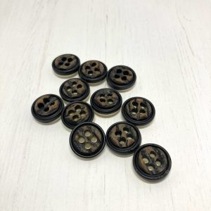 Trachtenknopf Hirschhornimitat 4-Loch 14mm