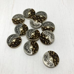 Trachtenknopf Hirschhornimitat "Geweih" 18mm