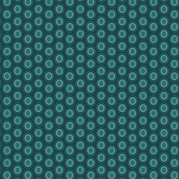 Patchwork Baumwolle "Oval Elements" petrol