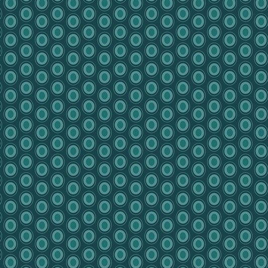 Patchwork Baumwolle "Oval Elements" petrol