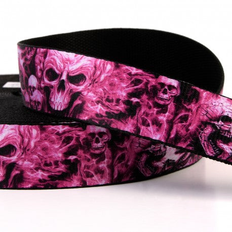 Gurtband "Totenköpfe" pink