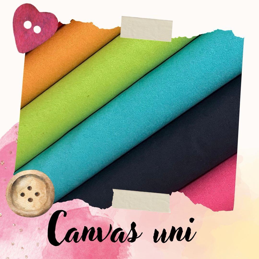 Das Stofferl: Canvas Uni Stoff, robuster Canvas, unifarbener Stoff, Stoff für Taschen, langlebiger Dekostoff.