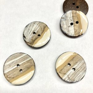 Kokosknopf bemalt 25mm, beige