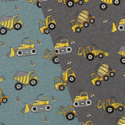 Kuschelsweat "Baufahrzeuge" - 2 Farben