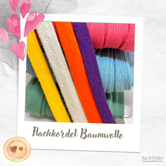 Flachkordel aus Baumwolle - versch. Farben