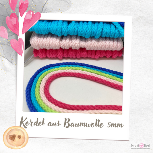 Baumwollkordel 5mm - versch. Farben
