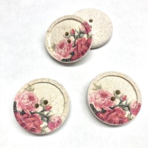 Knopf "Rosen Aquarell" 25mm